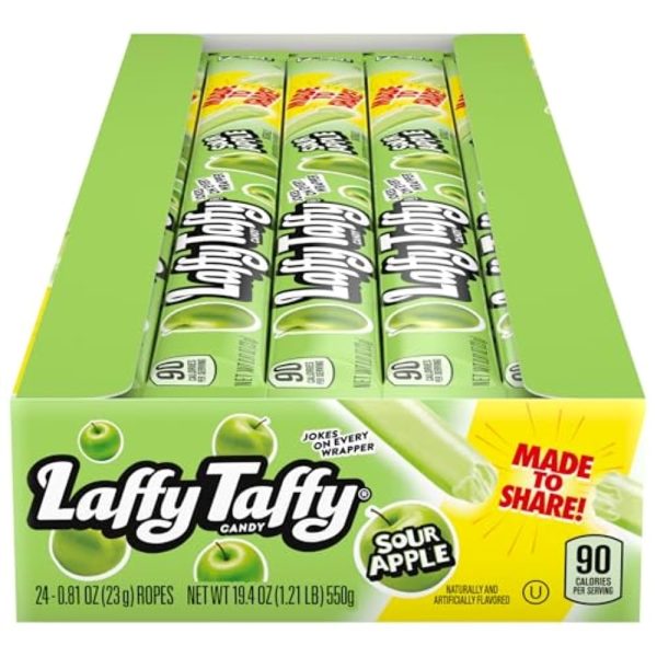 Laffy Taffy Rope Candy. Sour Apple Flavor(Pack of 24)