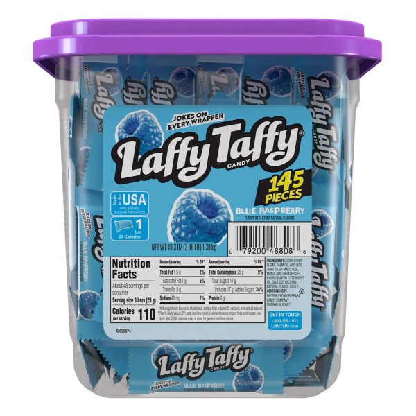 Laffy Taffy Candy. Blue Raspberry Flavored. (145 Pieces)
