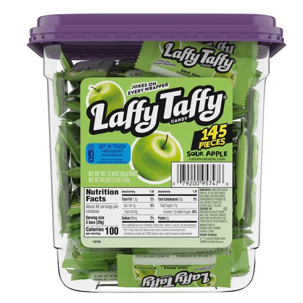 Laffy Taffy Candy. Sour Apple Flavor. (145 Pieces)