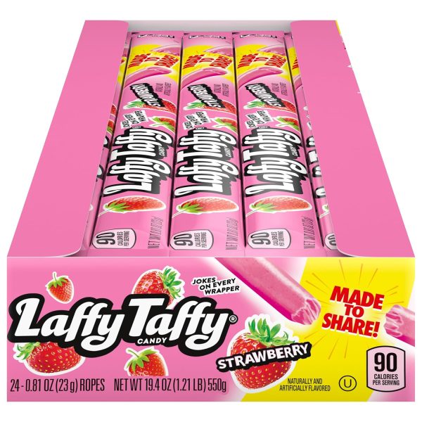 Laffy Taffy Rope Candy. Strawberry Flavor. 0.81 Ounce Ropes (Pack of 24)