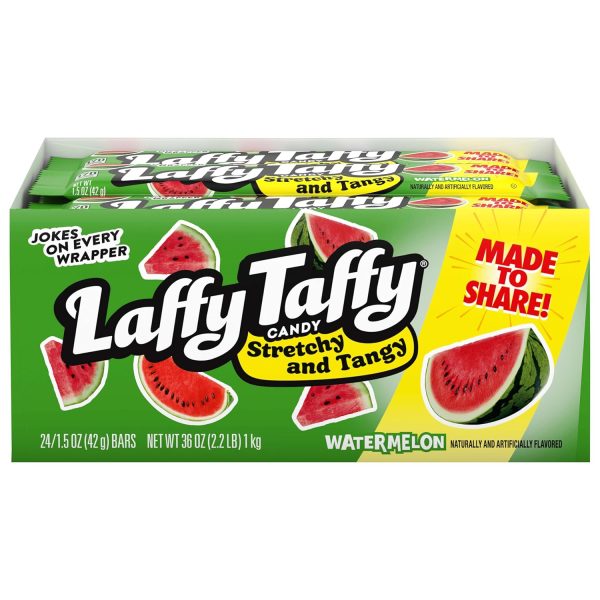 Laffy Taffy Candy. Watermelon Flavor. (Pack of 24)